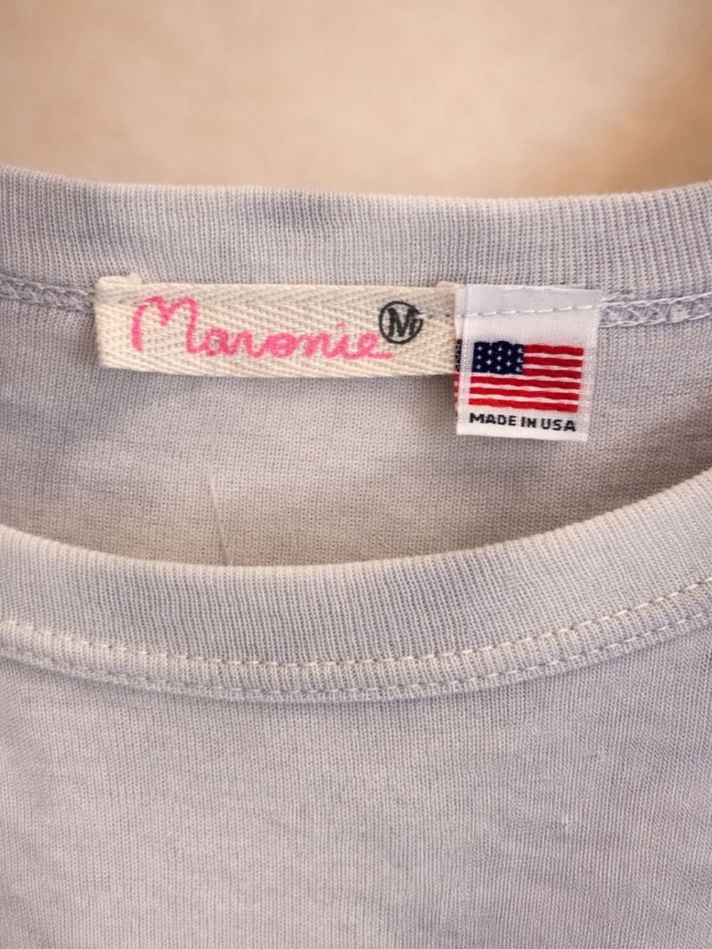 Anthropologie Maronie Tie Dye Tee Gray Knit Shirt Medium USA Made Cotton Modal - Picture 2 of 6